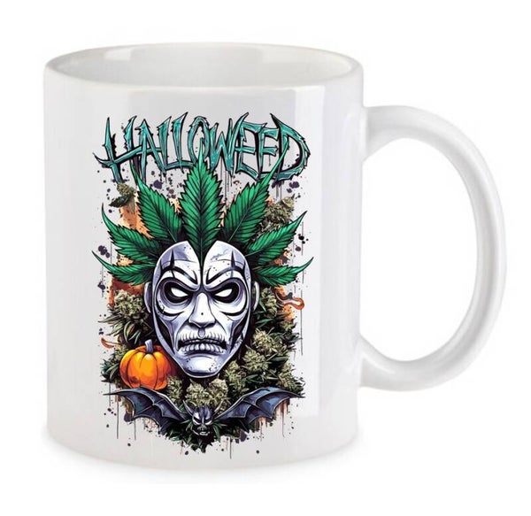 Tasse Weed Cannabis Psychodelic Weiß mit Druck (Siehe Foto) TFBW975