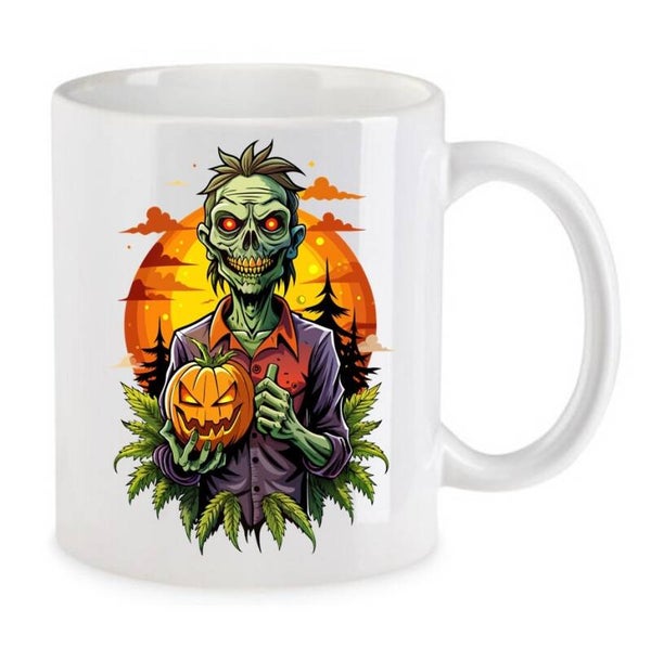 Tasse Weed Cannabis Psychodelic Weiß mit Druck (Siehe Foto) TFBW978