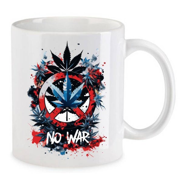 Tasse Weed Cannabis Psychodelic Weiß mit Druck (Siehe Foto) TFBW98