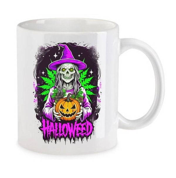 Tasse Weed Cannabis Psychodelic Weiß mit Druck (Siehe Foto) TFBW981
