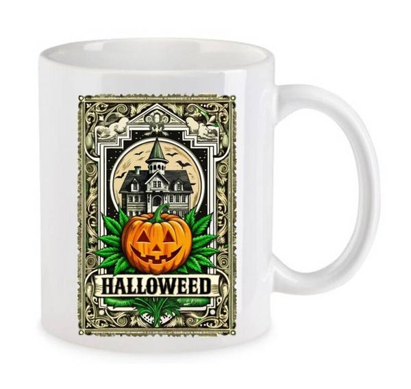 Tasse Weed Cannabis Psychodelic Weiß mit Druck (Siehe Foto) TFBW984