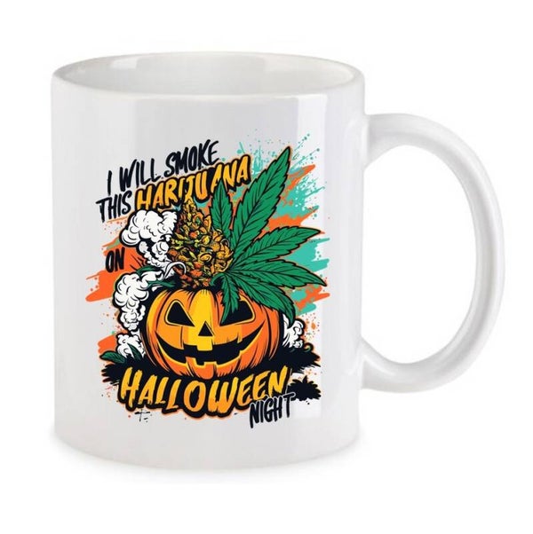 Tasse Weed Cannabis Psychodelic Weiß mit Druck (Siehe Foto) TFBW986