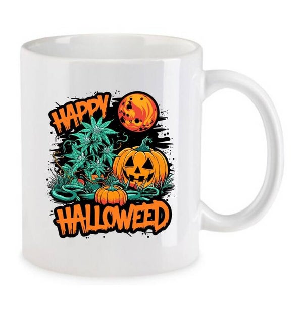 Tasse Weed Cannabis Psychodelic Weiß mit Druck (Siehe Foto) TFBW988