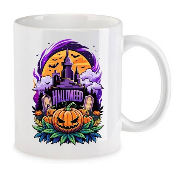 Tasse Weed Cannabis Psychodelic Weiß mit Druck (Siehe Foto) TFBW989