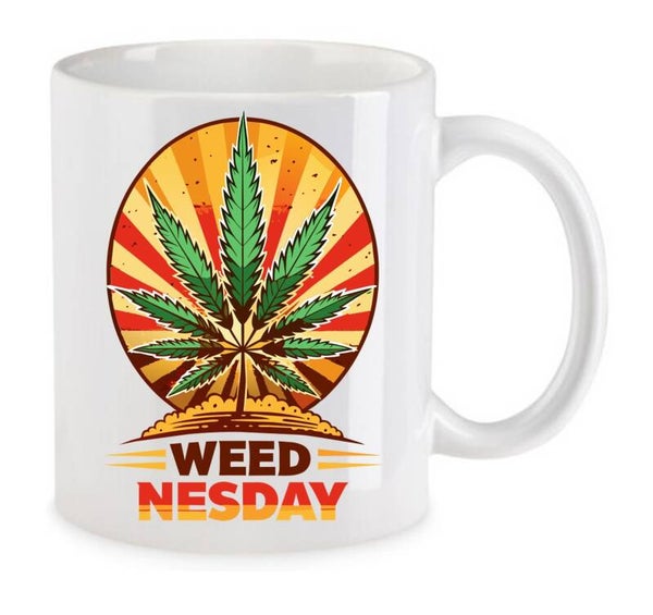 Tasse Weed Cannabis Psychodelic Weiß mit Druck (Siehe Foto) TFBW99