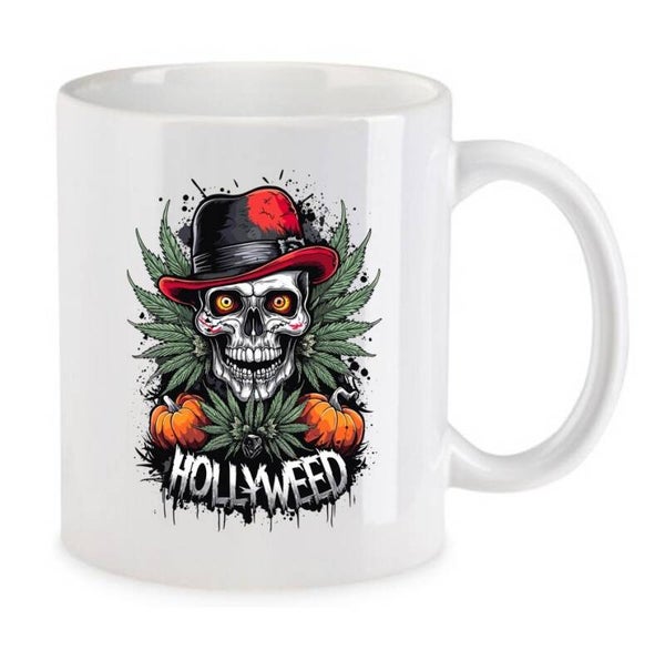 Tasse Weed Cannabis Psychodelic Weiß mit Druck (Siehe Foto) TFBW990