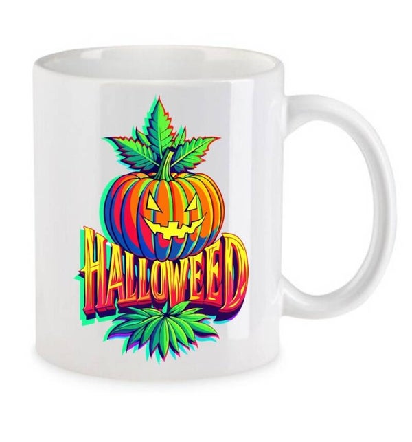 Tasse Weed Cannabis Psychodelic Weiß mit Druck (Siehe Foto) TFBW991