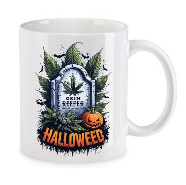 Tasse Weed Cannabis Psychodelic Weiß mit Druck (Siehe Foto) TFBW993
