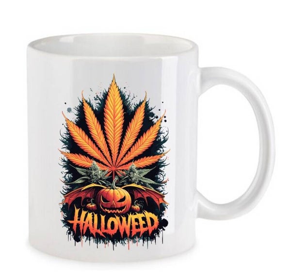 Tasse Weed Cannabis Psychodelic Weiß mit Druck (Siehe Foto) TFBW998