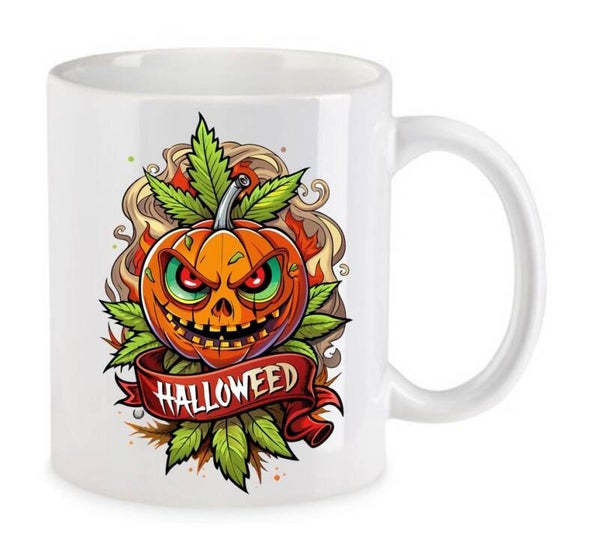 Tasse Weed Cannabis Psychodelic Weiß mit Druck (Siehe Foto) TFBW999
