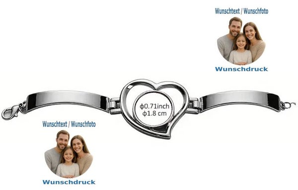Armband mit Wunschdruck Herz