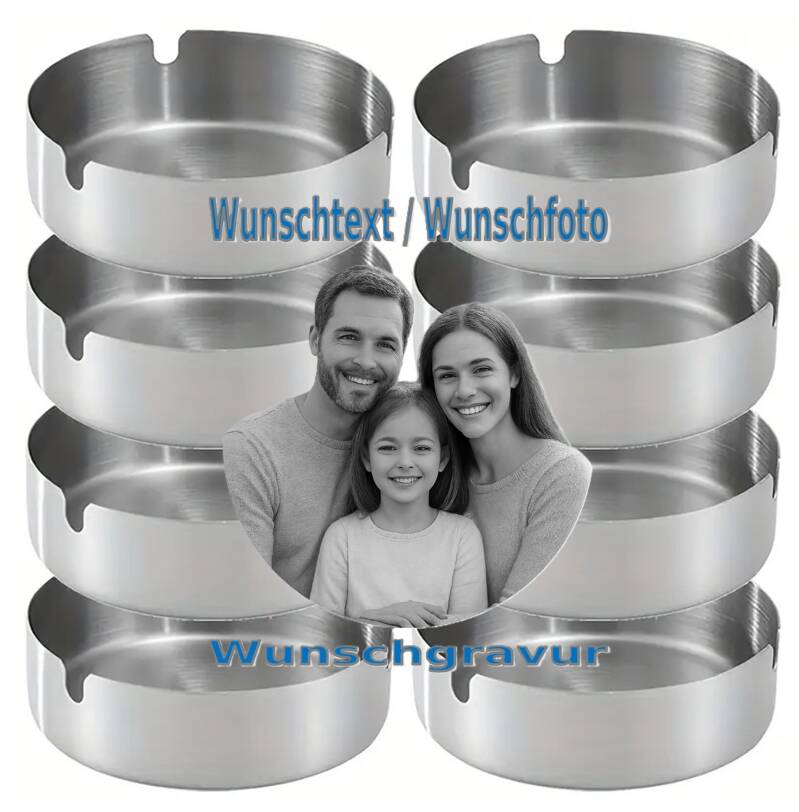 10 x Aschenbecher mit Wunschgravur (Farbe auswählen)
