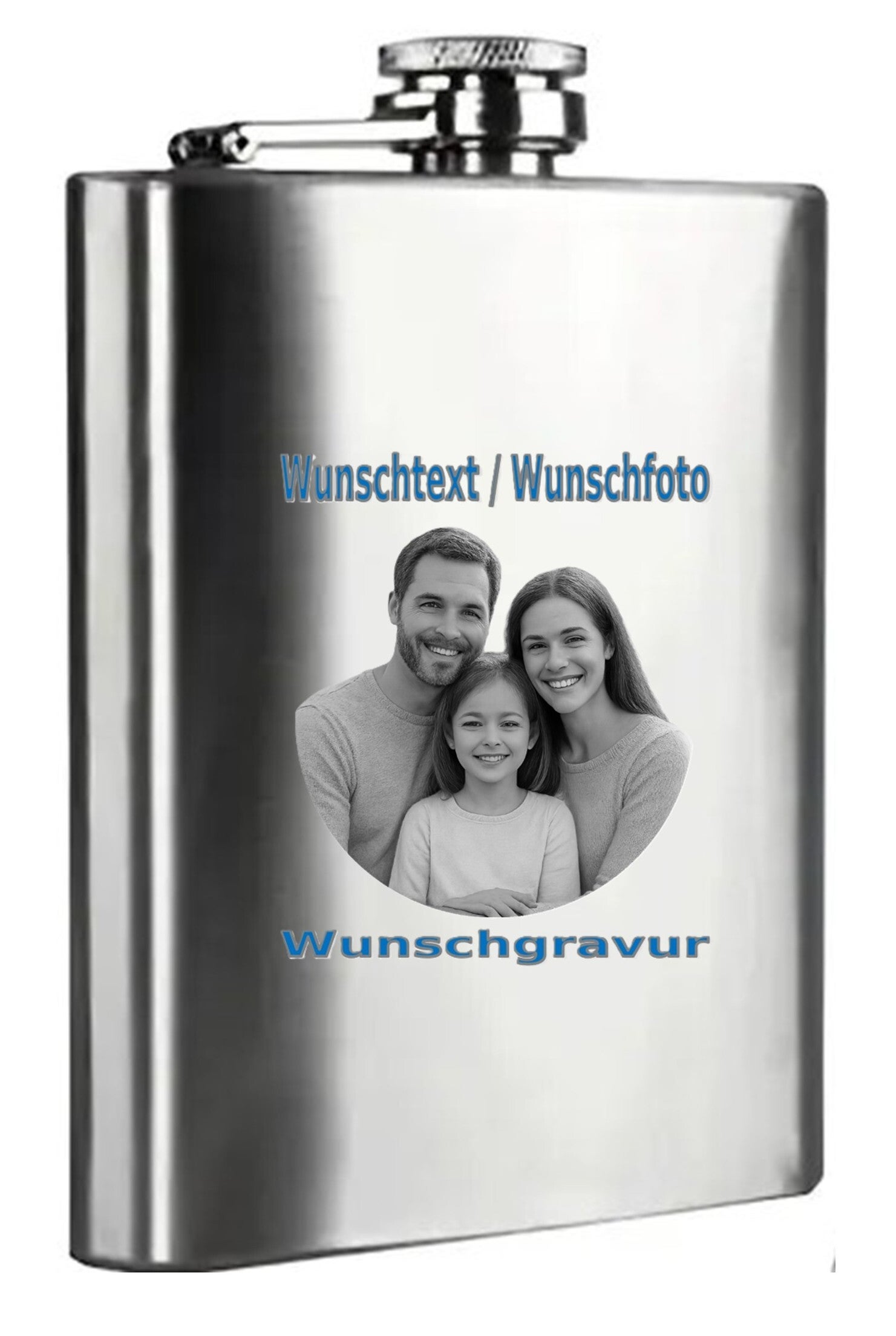 Flachmann mit Wunschgravur Silver