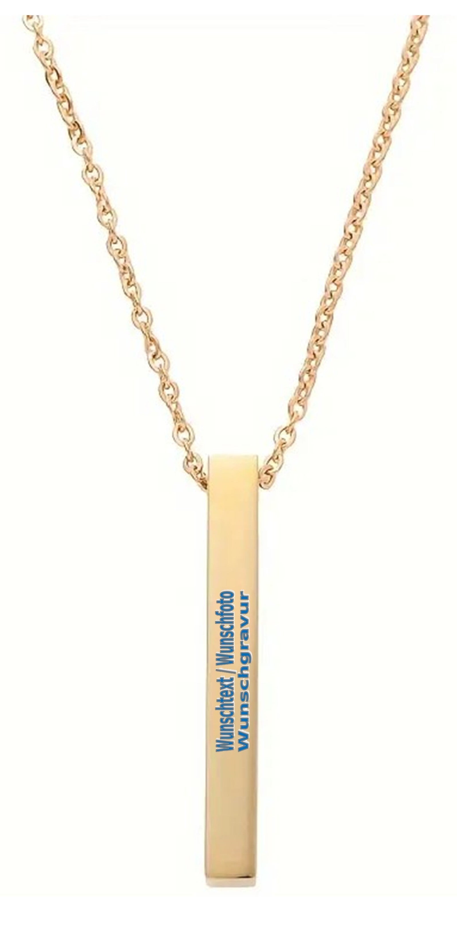 Halskette mit Stift Goldfarbend mit Wunschgravur