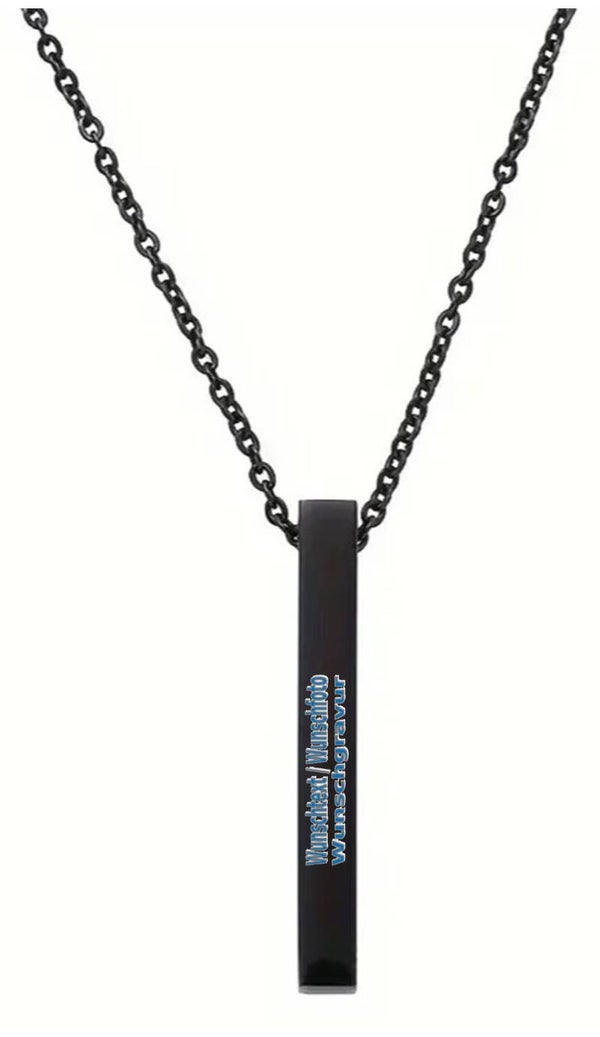 Halskette mit Stift Schwarz mit Wunschgravur