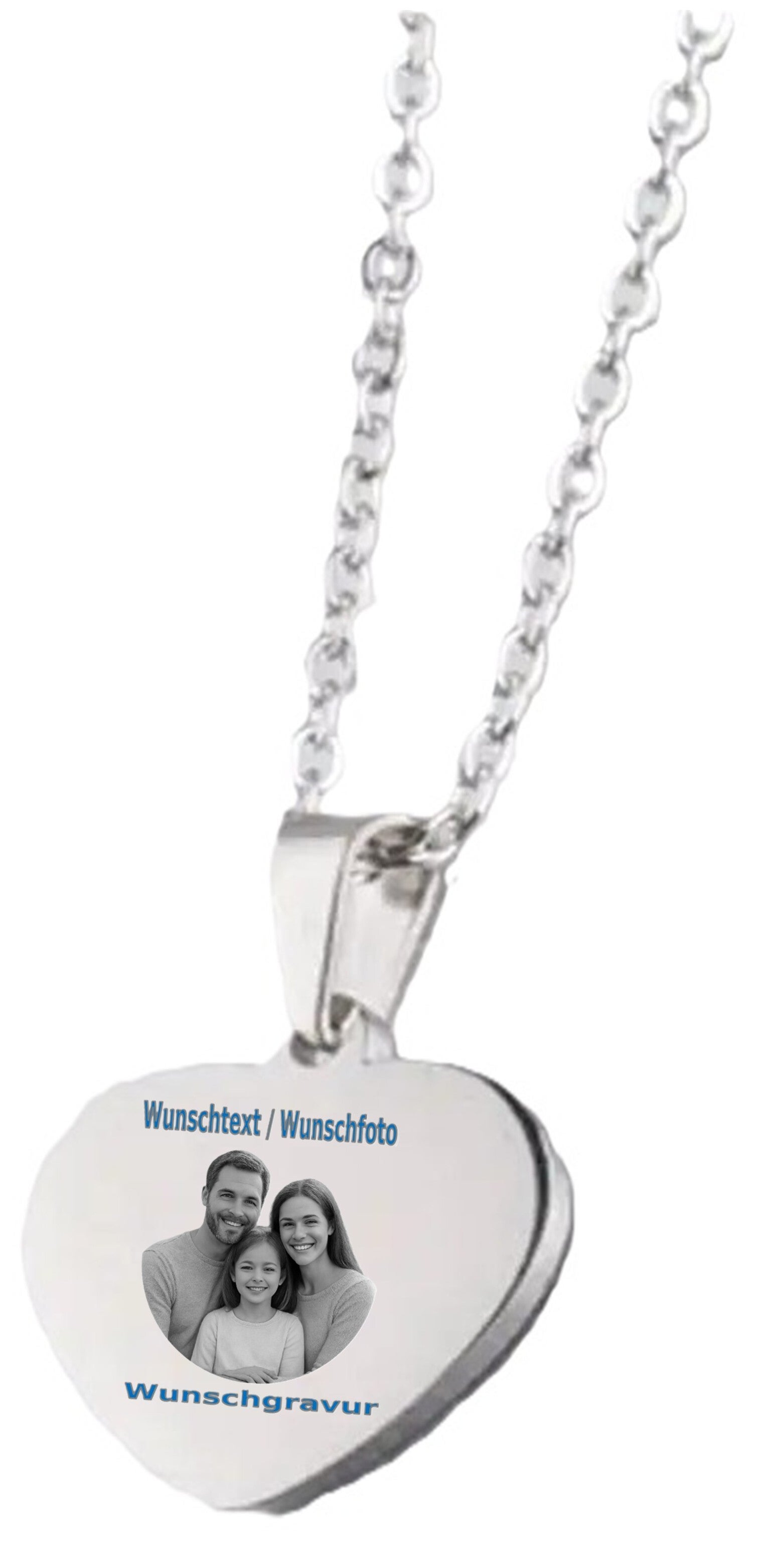 Halskette mit Herz Silber mit Wunschgravur