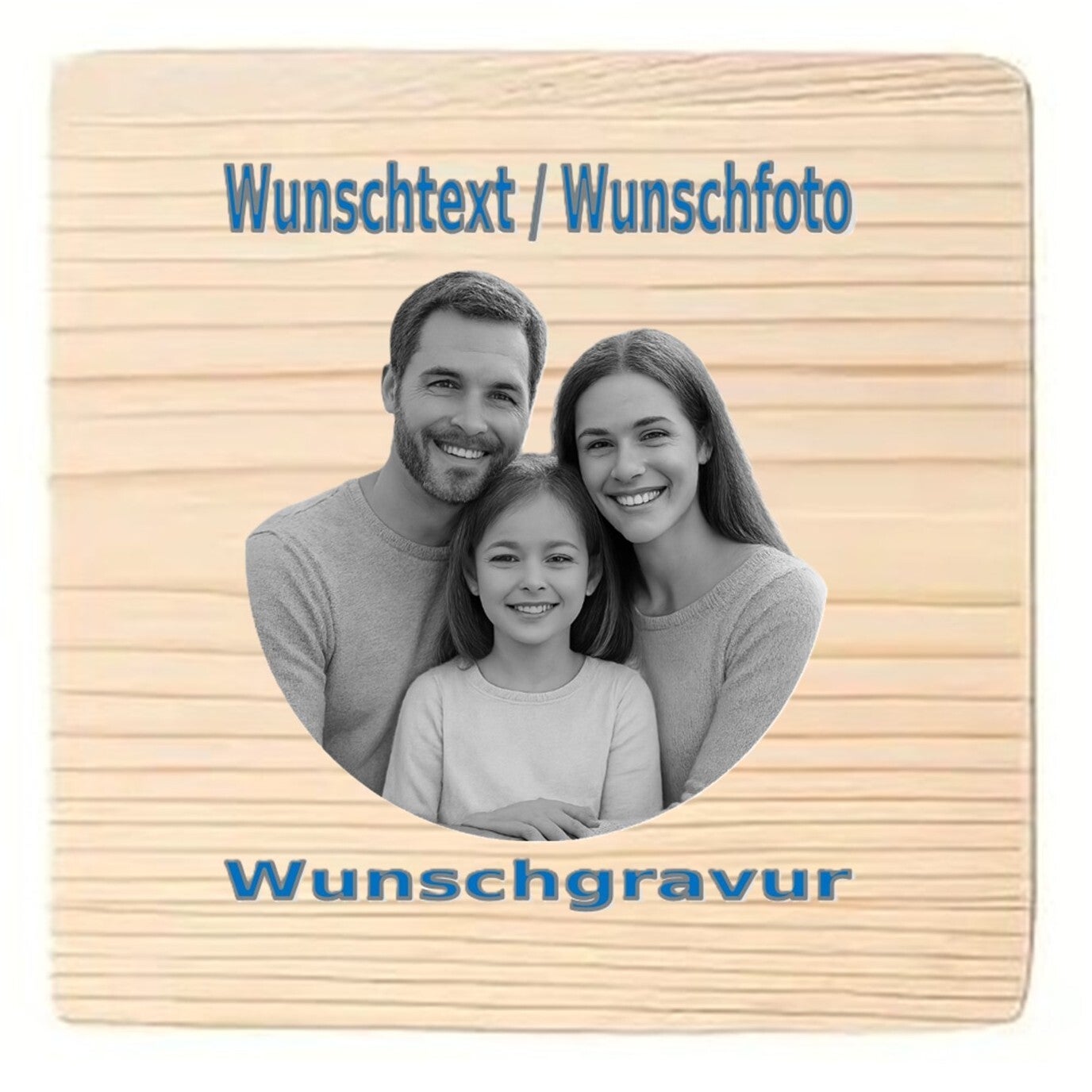 Holzuntersetzer Quadratisch mit Wunschgravur