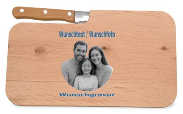 Jausenbrett Inkl.Messer mit Wunschgravur