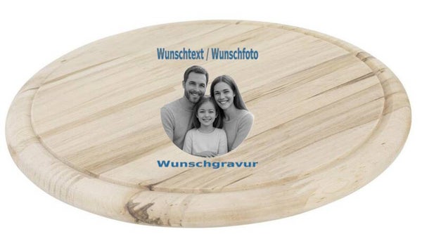 Jausenbrett Rund mit Wunschgravur