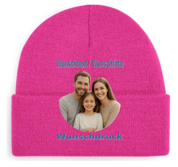 Mütze mit Wunschdruck Pink