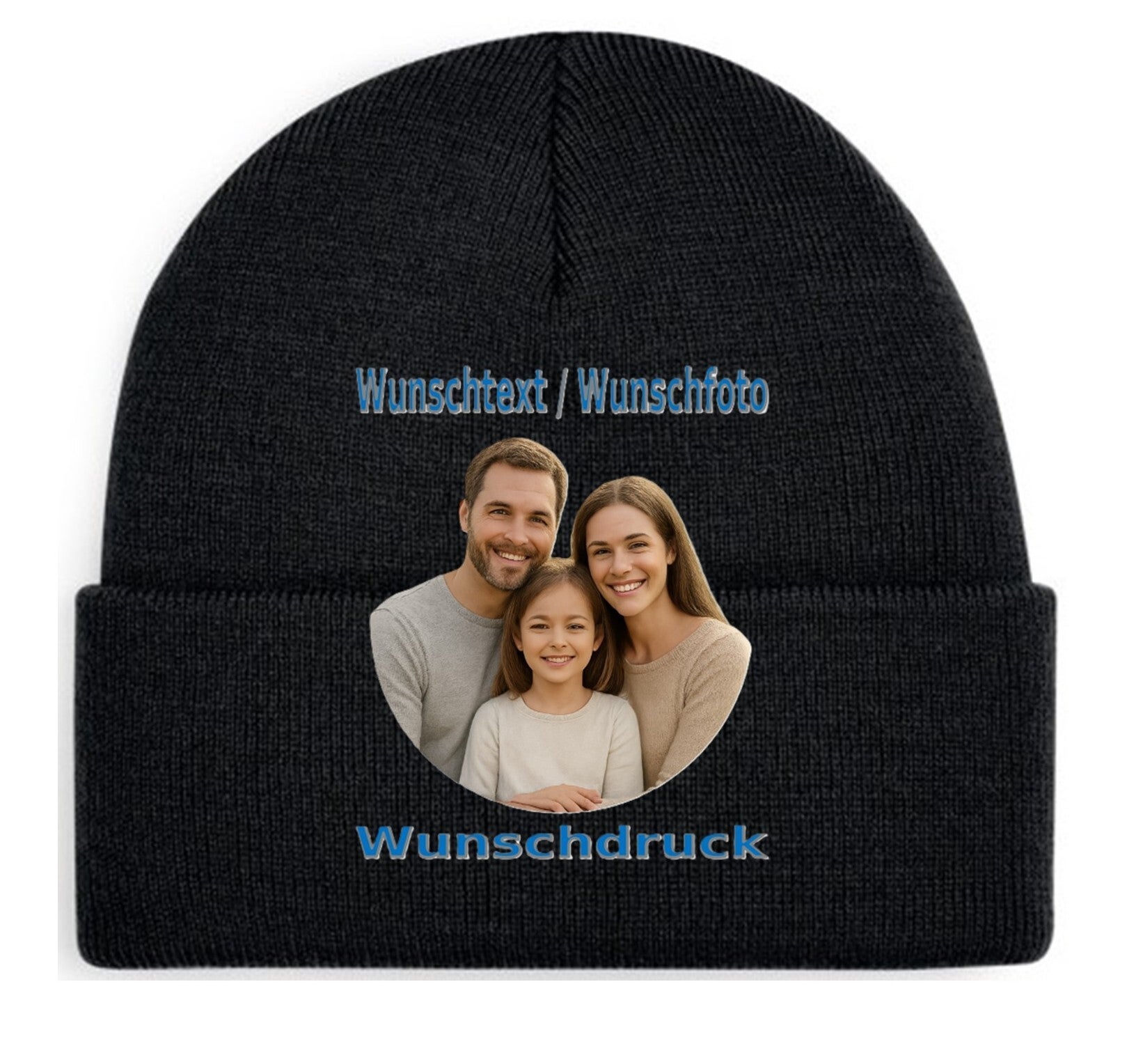 Mütze mit Wunschdruck Schwarz