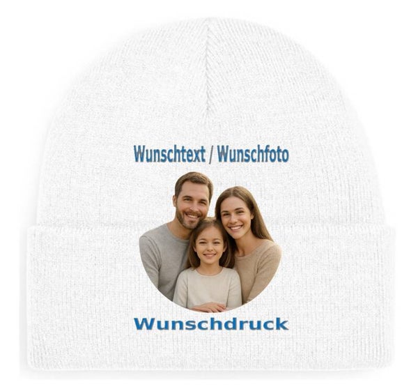 Mütze mit Wunschdruck Weiß
