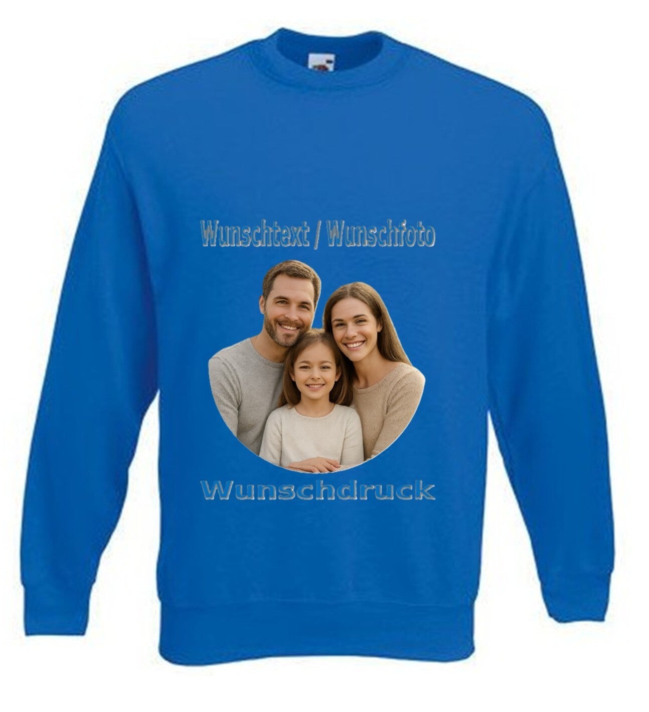 Unisex Pullover mit Wunschdruck Blau