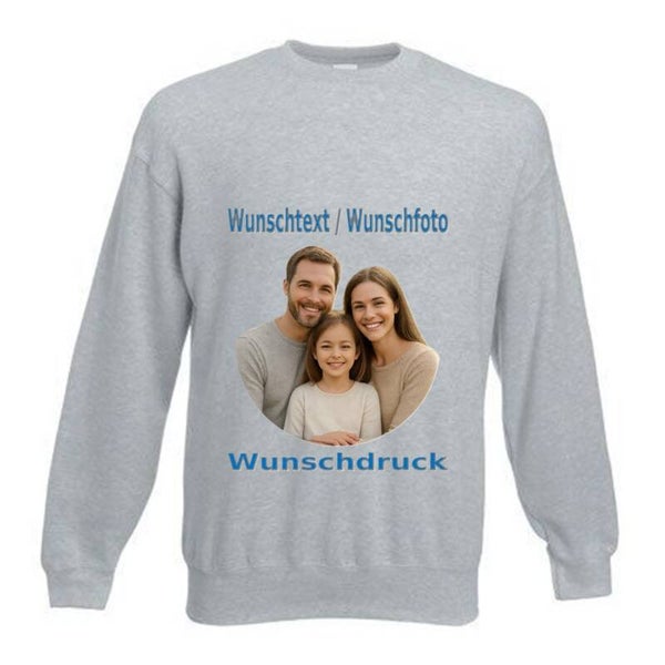 Unisex Pullover mit Wunschdruck Grau