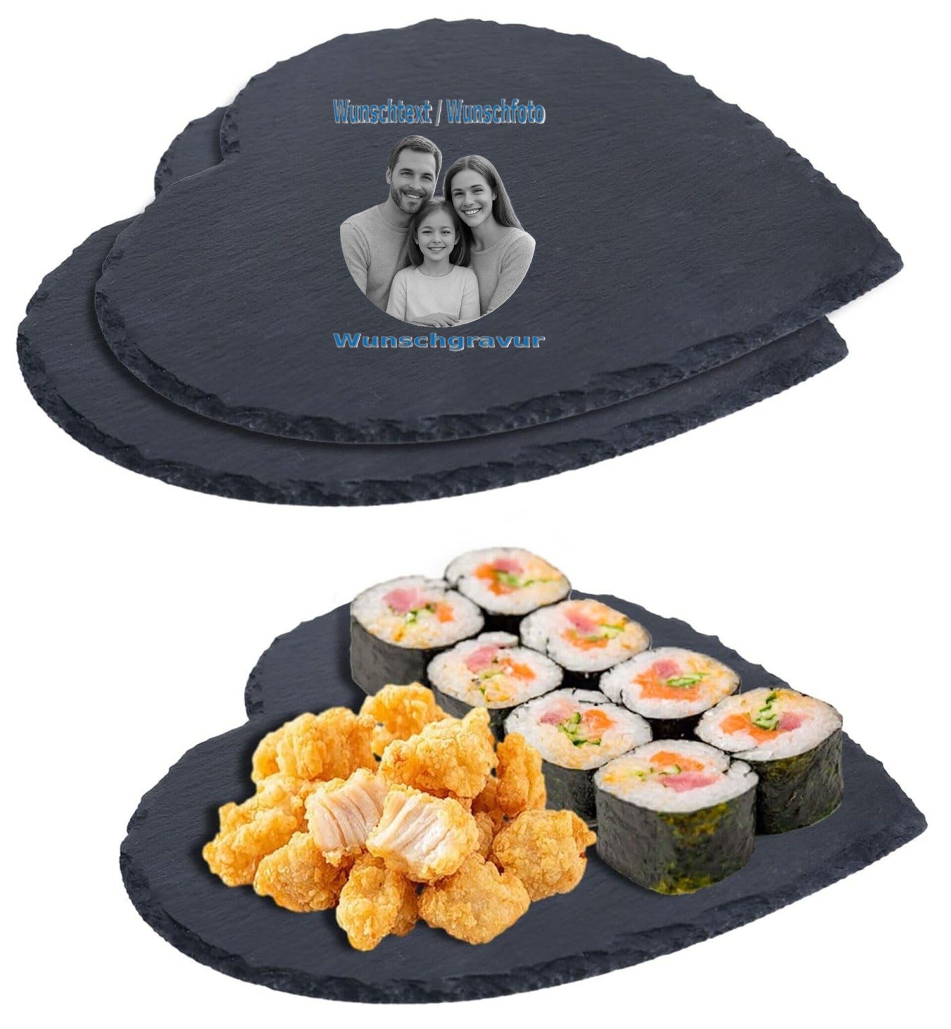 Schiefer Herz mit Wunschgravur 20cm