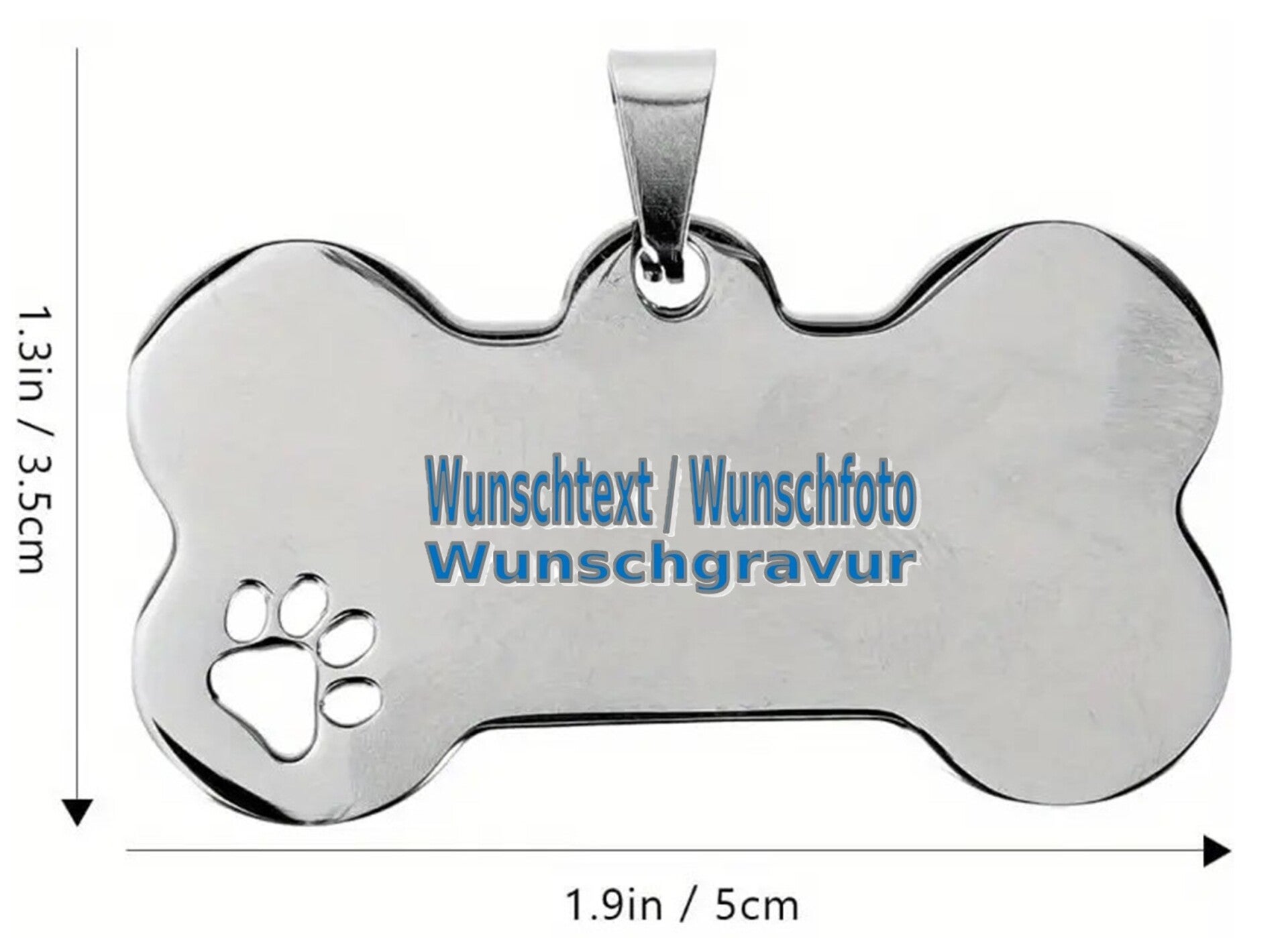 Schlüsselanhänger Hund / Hundemarke Edelstahl mit Wunschgravur