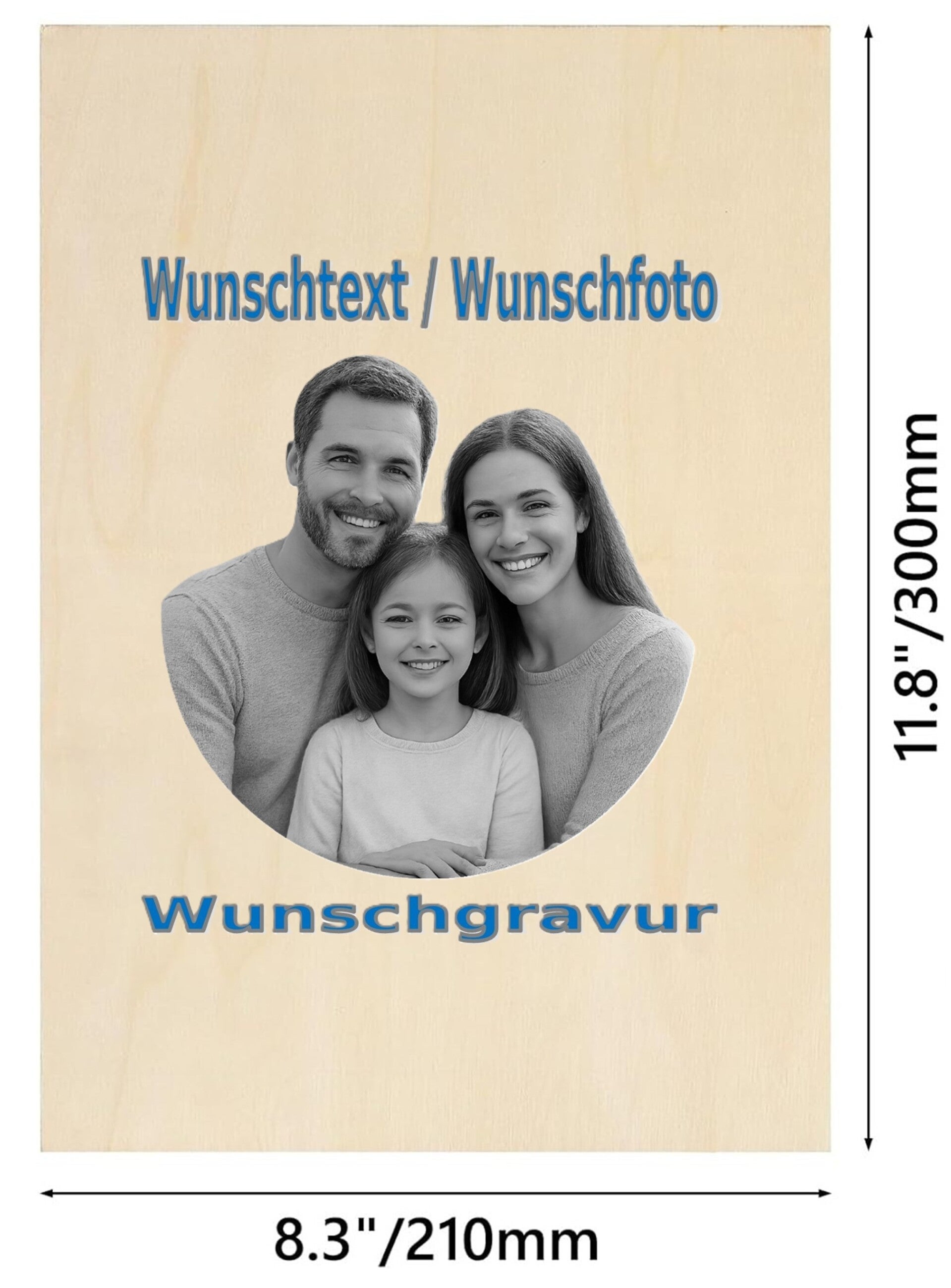 Sperrholz mit Wunschgravur A4
