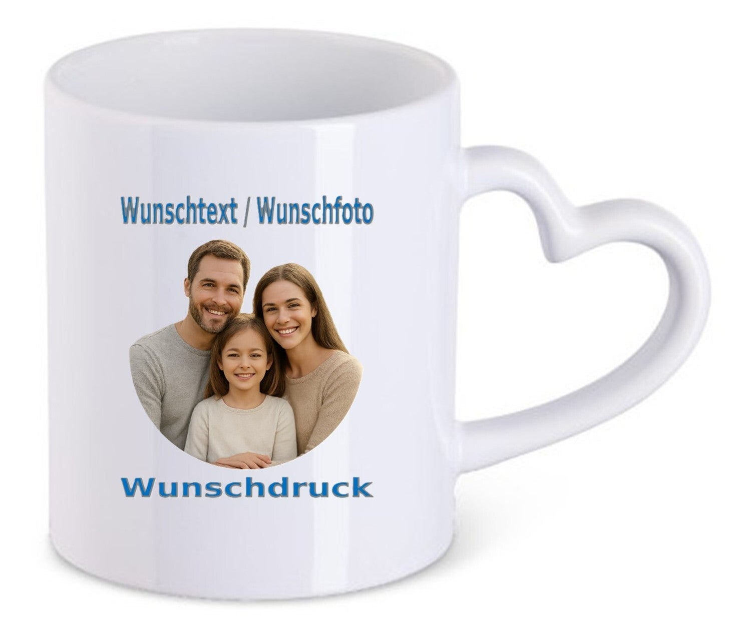 Tasse Herzgriff mit Wunschdruck TNW