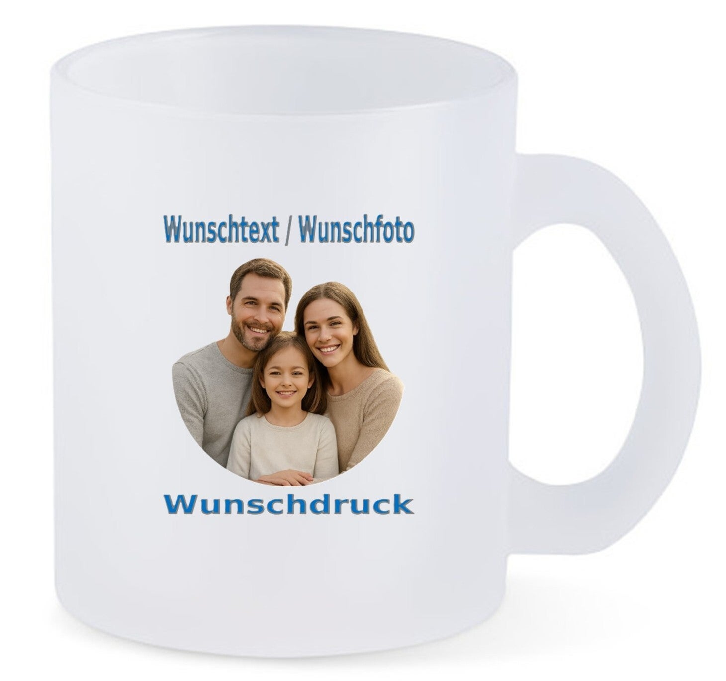 Tasse Glas Milchig mit Wunschdruck TNW
