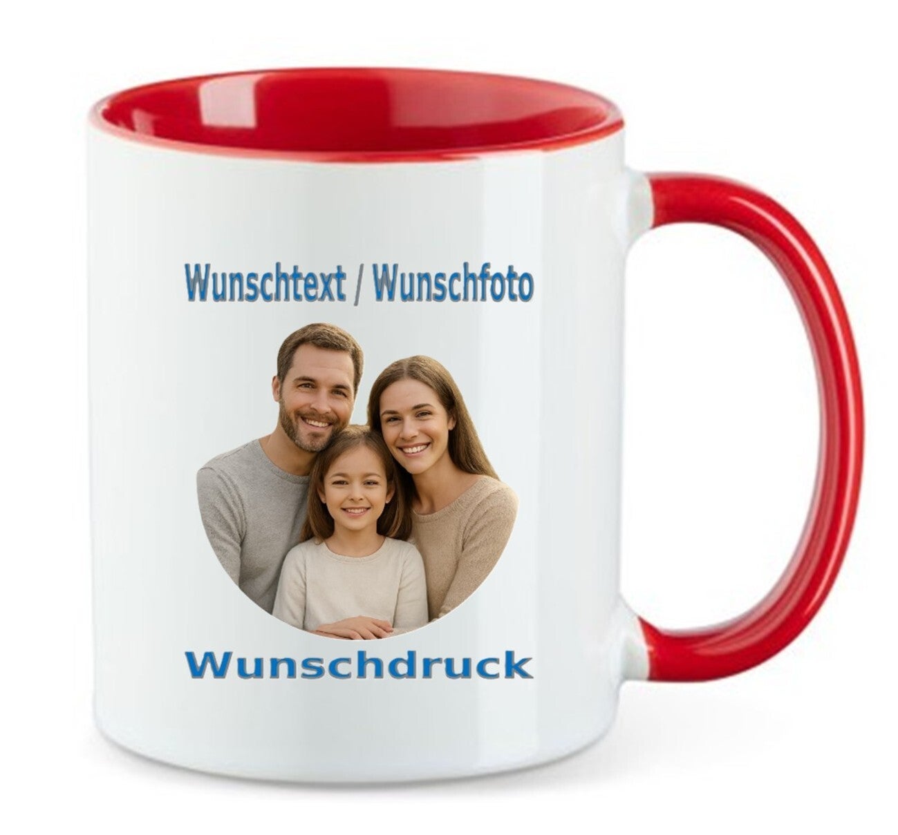 Tasse mit Wunschdruck Rot / Weiß TNW