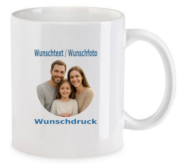 Tasse mit Wunschdruck Weiß TNW