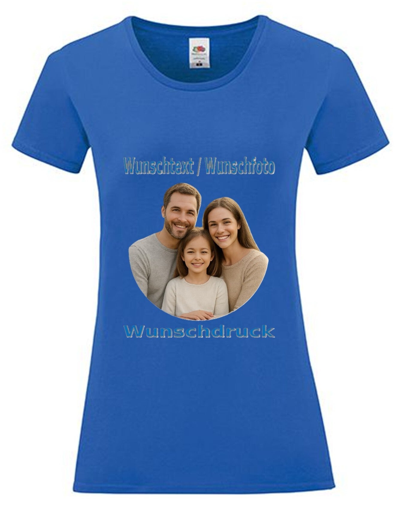 Damen Tshirt mit Wunschdruck Blau