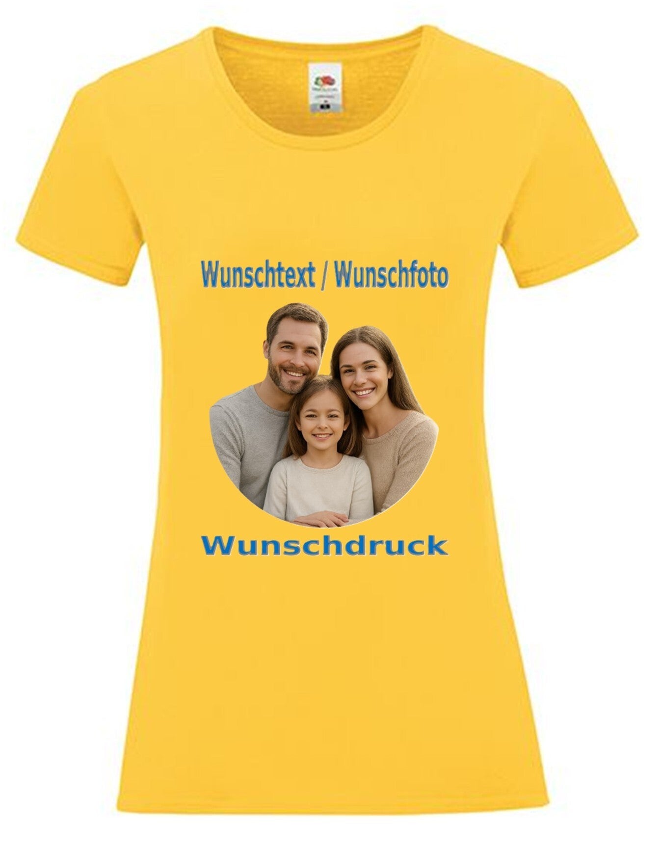 Damen Tshirt mit Wunschdruck Gelb