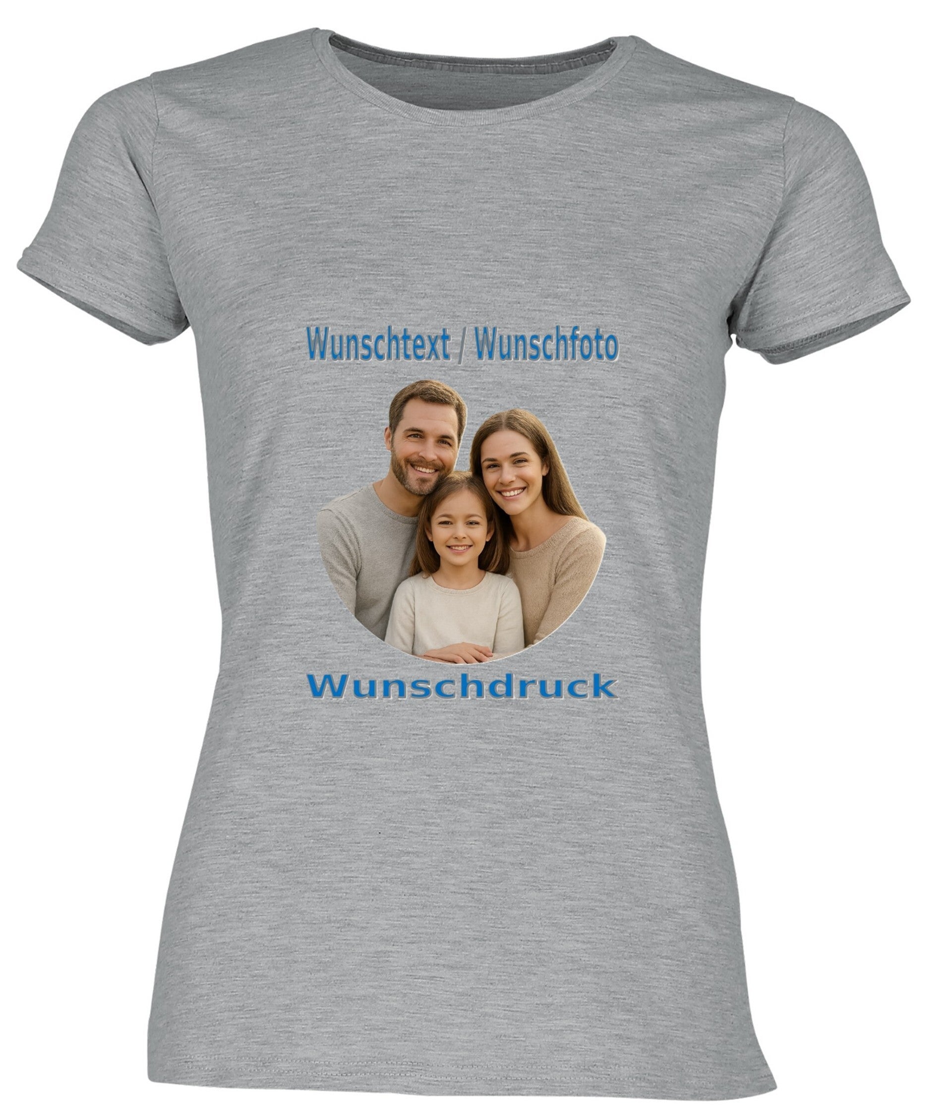 Damen Tshirt mit Wunschdruck Grau