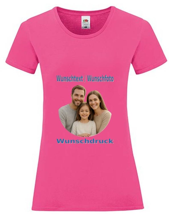 Damen Tshirt mit Wunschdruck Pink