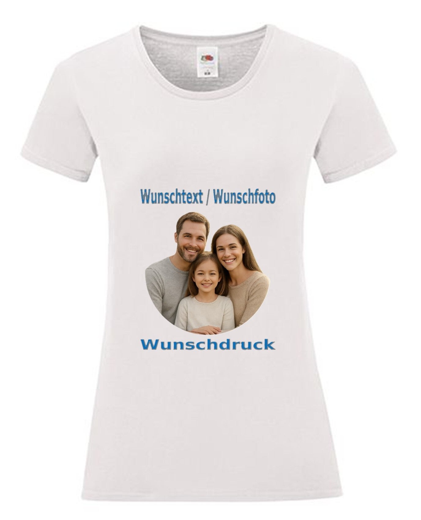 Damen Tshirt mit Wunschdruck Weiß