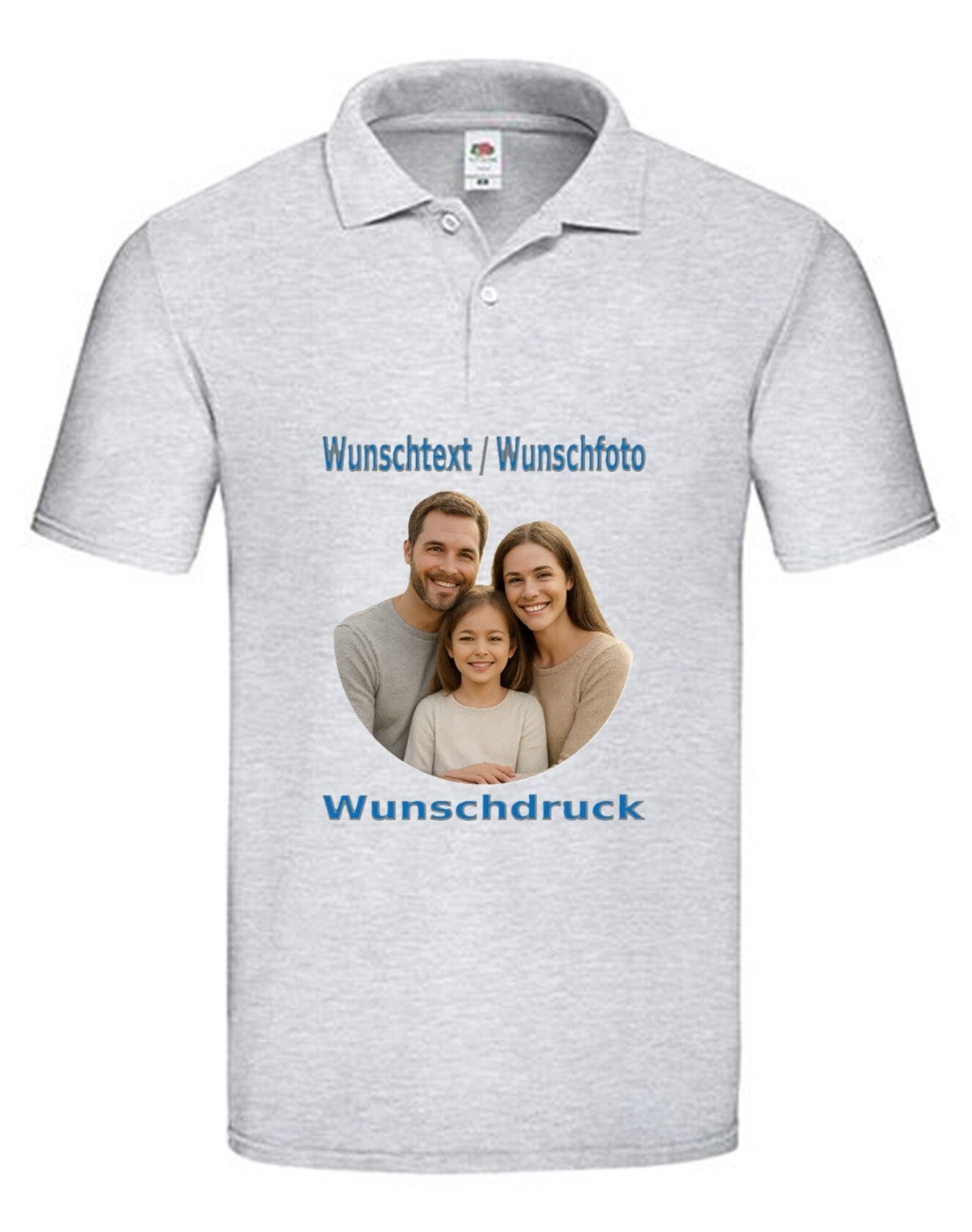 Poloshirt Unisex mit Wunschdruck Grau