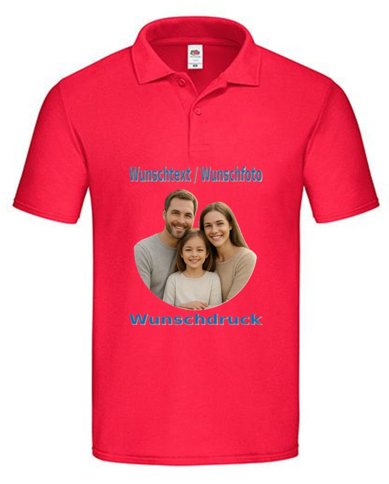 Poloshirt Unisex mit Wunschdruck Rot