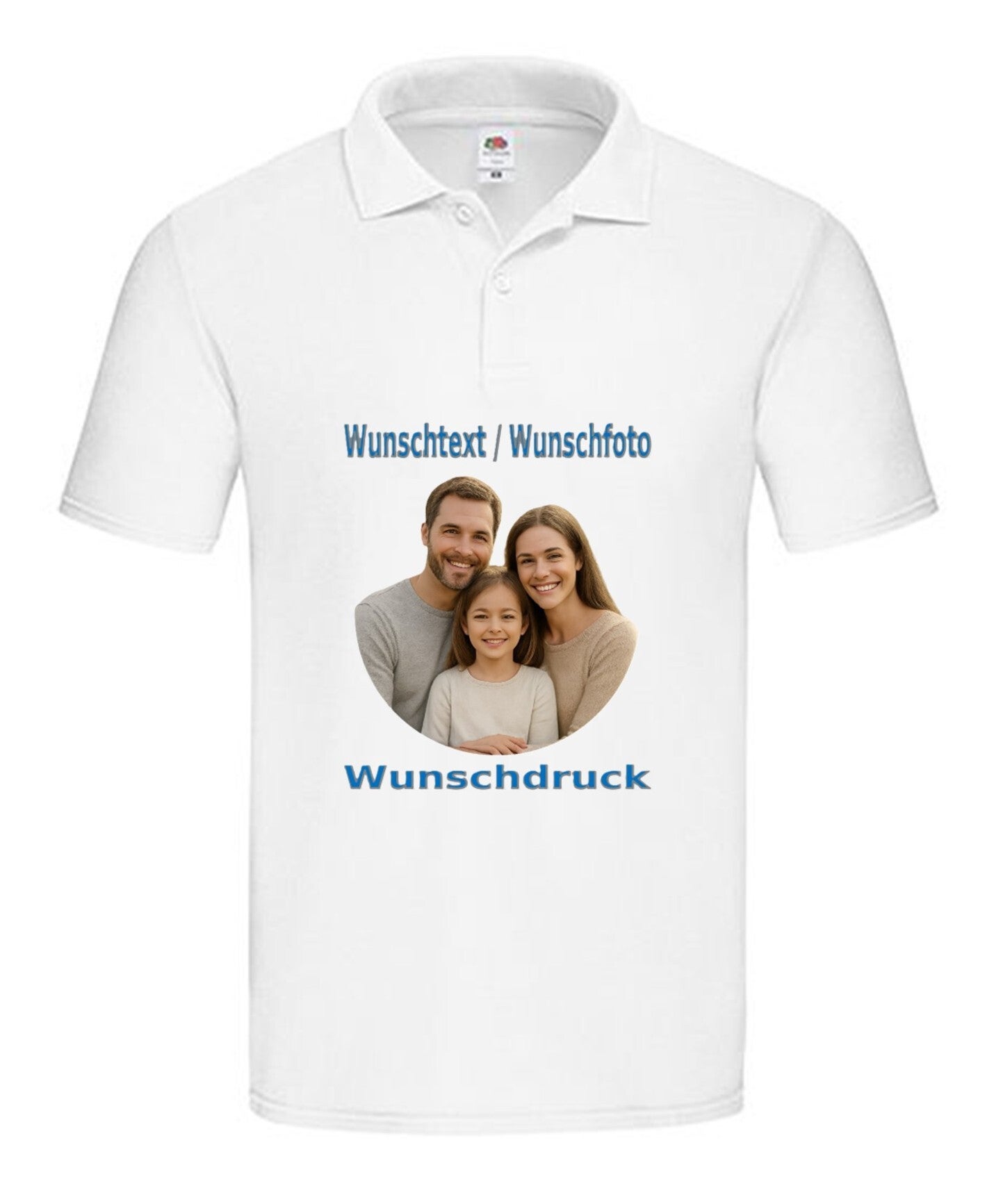 Poloshirt Unisex mit Wunschdruck Weiß