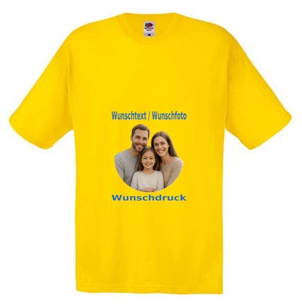 Tshirt Unisex mit Wunschdruck Gelb