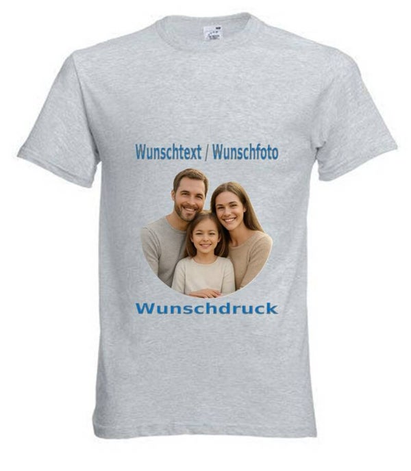 Tshirt Unisex mit Wunschdruck Grau