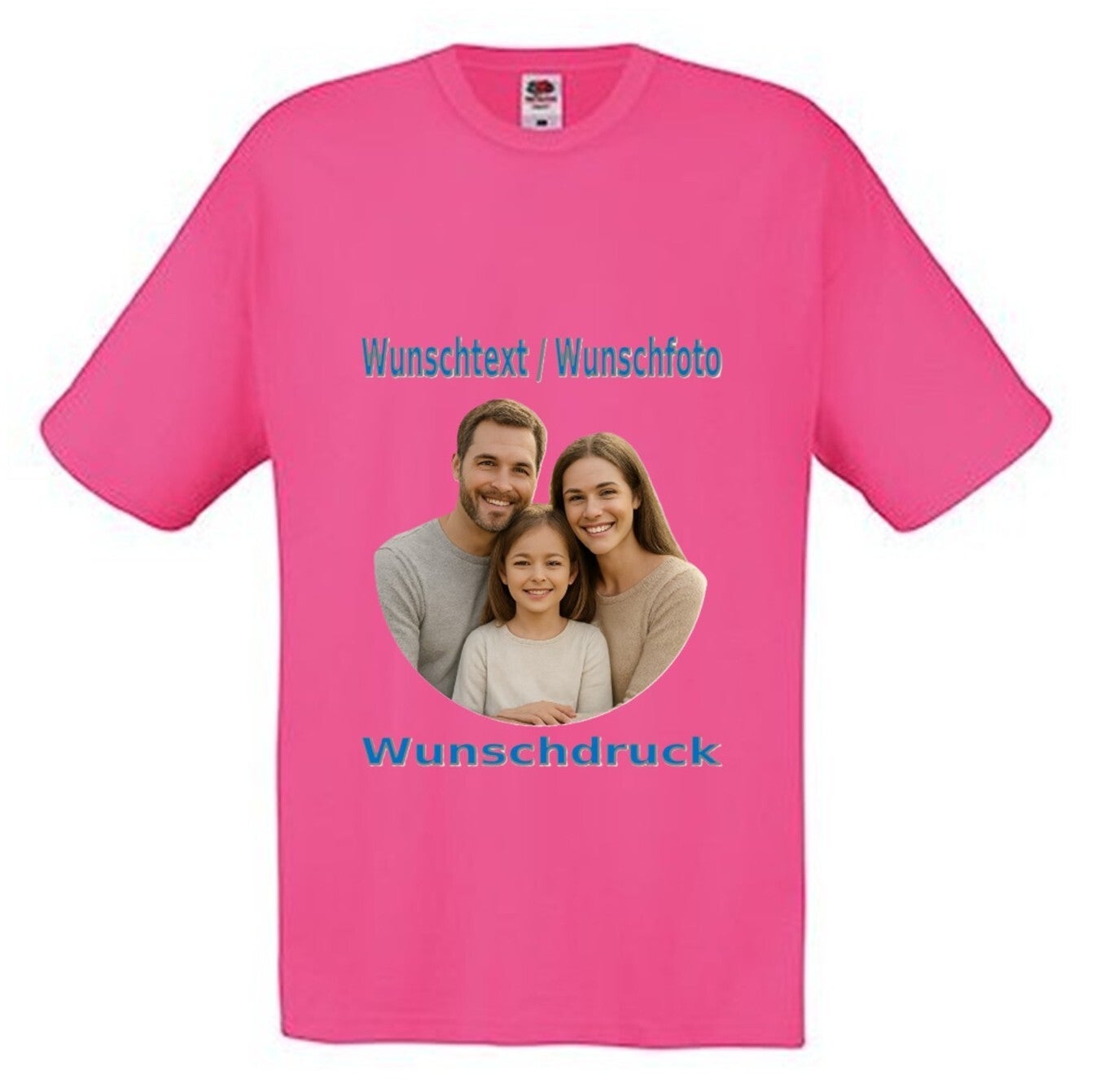 Tshirt Unisex mit Wunschdruck Pink