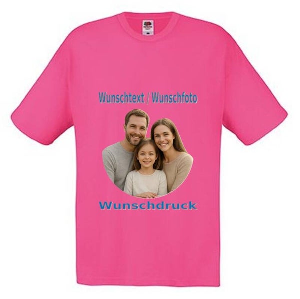 Tshirt Unisex mit Wunschdruck Pink
