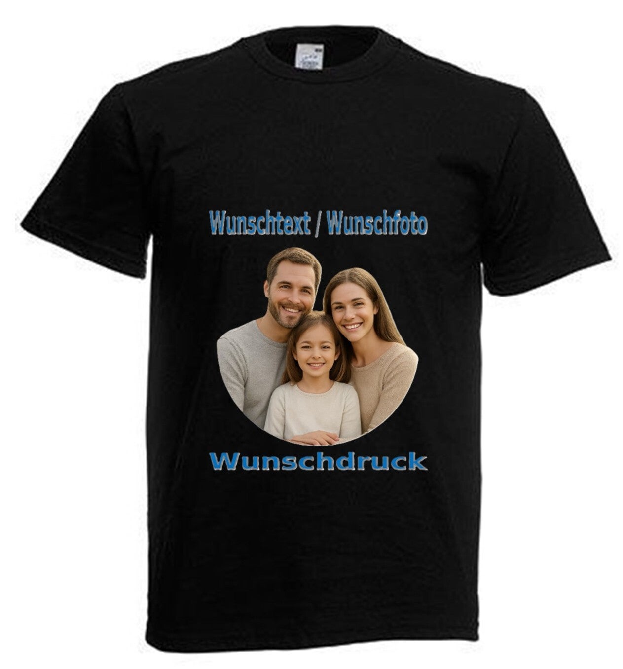 Tshirt Unisex mit Wunschdruck Schwarz