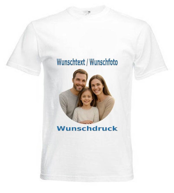 Tshirt Unisex mit Wunschdruck Weiß