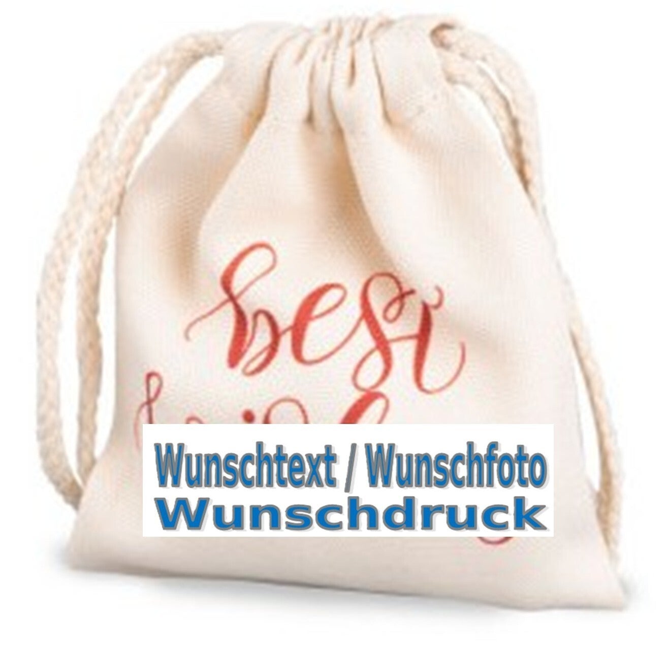 Zuziehbeutel / Turnbeutel mit Wunschdruck